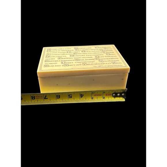 Jewelry Trinket Box etched “The ABC's of Ageing Gracefully” Marble Signed 2005 - Picture 8 of 10